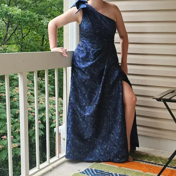 Floor Length Azazie Navy Blue Azazie Women's Medium Navy Blue Formal Dress